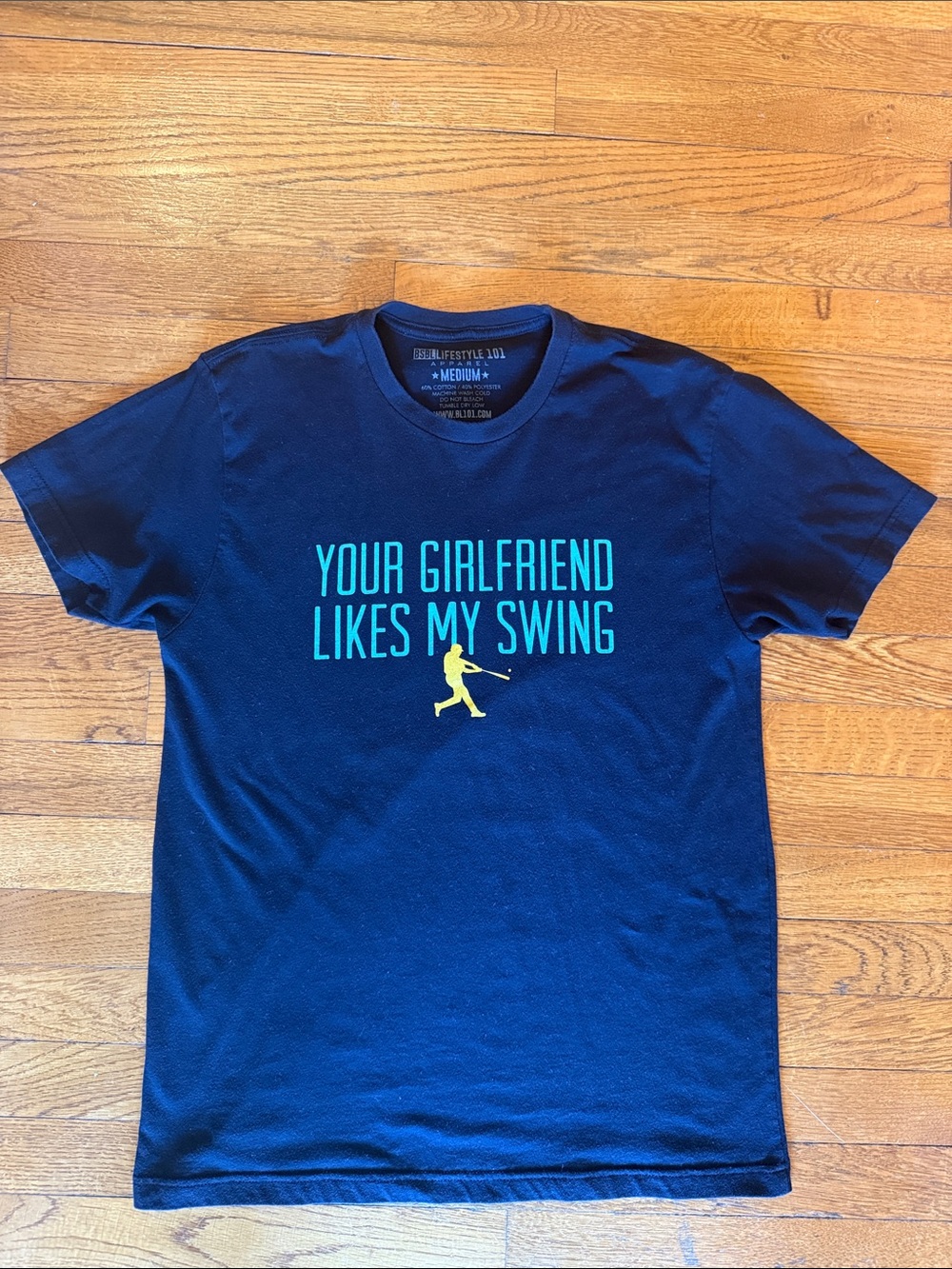 Your Girlfriend Likes My Swing Graphic Tee - Black -Adult Medium